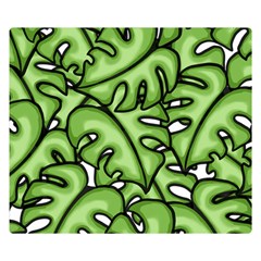 Leaves Nature Monstera Seamless Pattern Repeating One Side Premium Plush Fleece Blanket (small)