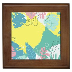 Plants Leaves Border Frame Wallpaper Background Framed Tile by Ravend