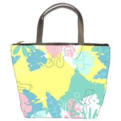 Plants Leaves Border Frame Wallpaper Background Bucket Bag by Ravend