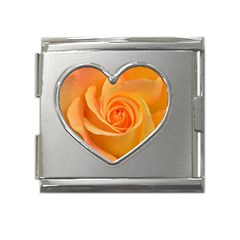 Flower Plant Rose Nature Garden Orange Macro Mega Link Heart Italian Charm (18mm) by Ravend