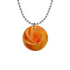 Flower Plant Rose Nature Garden Orange Macro 1  Button Necklace by Ravend