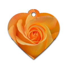 Flower Plant Rose Nature Garden Orange Macro Dog Tag Heart (one Side) by Ravend