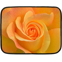 Flower Plant Rose Nature Garden Orange Macro One Side Fleece Blanket (mini) by Ravend