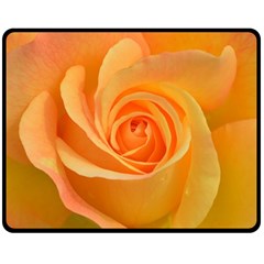 Flower Plant Rose Nature Garden Orange Macro One Side Fleece Blanket (medium) by Ravend