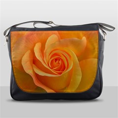 Flower Plant Rose Nature Garden Orange Macro Messenger Bag by Ravend