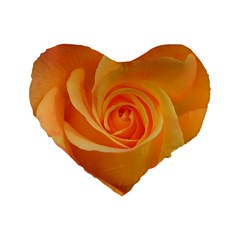 Flower Plant Rose Nature Garden Orange Macro Standard 16  Premium Flano Heart Shape Cushions by Ravend