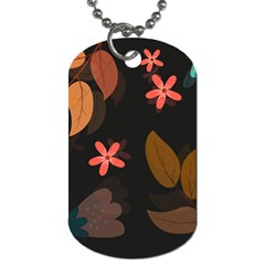 Flowers Leaves Background Floral Plants Foliage Dog Tag (two Sides) by Ravend