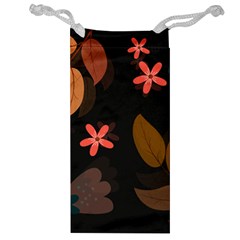 Flowers Leaves Background Floral Plants Foliage Jewelry Bag by Ravend