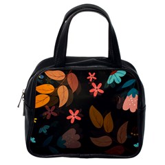 Flowers Leaves Background Floral Plants Foliage Classic Handbag (one Side) by Ravend