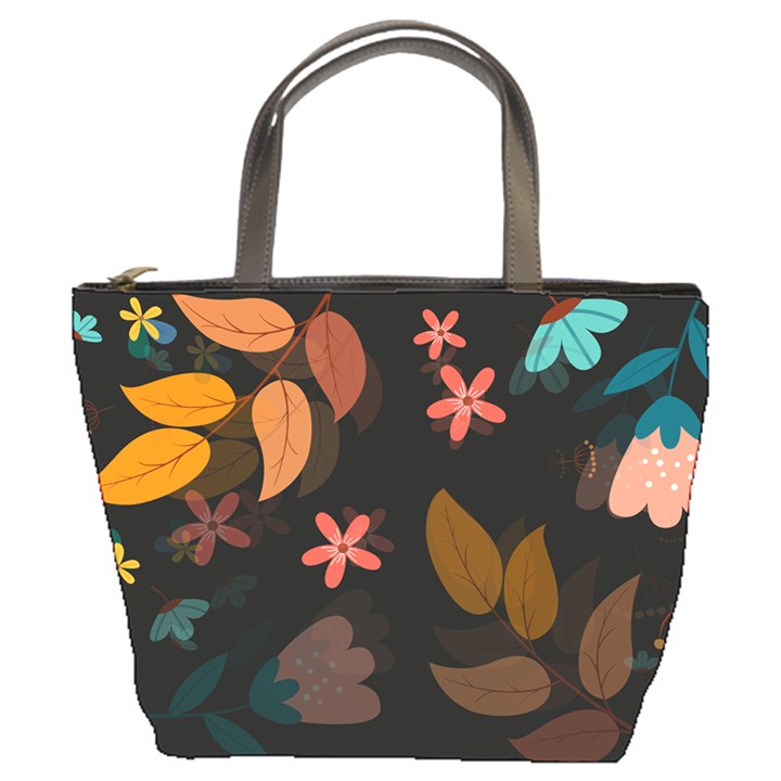 Flowers Leaves Background Floral Plants Foliage Bucket Bag