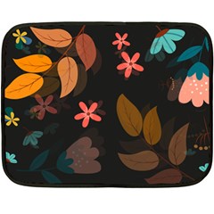 Flowers Leaves Background Floral Plants Foliage Fleece Blanket (mini) by Ravend