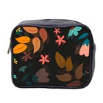 Flowers Leaves Background Floral Plants Foliage Mini Toiletries Bag (Two Sides) Front