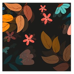 Flowers Leaves Background Floral Plants Foliage Square Satin Scarf (36  X 36 )