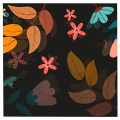 Flowers Leaves Background Floral Plants Foliage Wooden Puzzle Square by Ravend