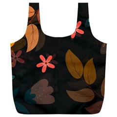 Flowers Leaves Background Floral Plants Foliage Full Print Recycle Bag (xxxl) by Ravend