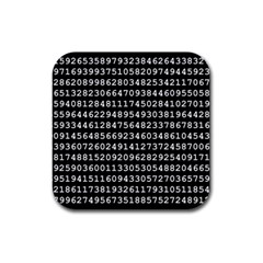 Pi Circle Diameter Circumference Ratio Radius Rubber Square Coaster (4 Pack) by Ravend