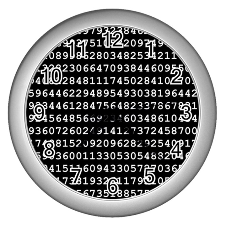 Pi Circle Diameter Circumference Ratio Radius Wall Clock (Silver)