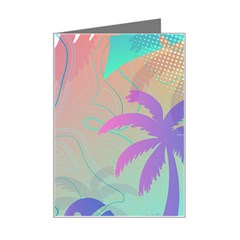 Palm Trees Leaves Plants Tropical Wreath Mini Greeting Card by Ravend