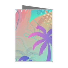 Palm Trees Leaves Plants Tropical Wreath Mini Greeting Cards (pkg Of 8) by Ravend