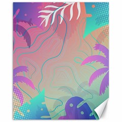 Palm Trees Leaves Plants Tropical Wreath Canvas 16  X 20  by Ravend