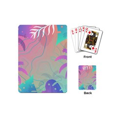 Palm Trees Leaves Plants Tropical Wreath Playing Cards Single Design (mini) by Ravend