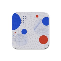 Computer Network Technology Digital Science Fiction Rubber Square Coaster (4 Pack) by Ravend