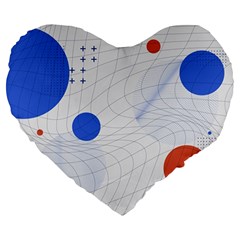 Computer Network Technology Digital Science Fiction Large 19  Premium Flano Heart Shape Cushions by Ravend