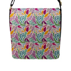 Leaves Colorful Leaves Seamless Design Leaf Flap Closure Messenger Bag (l) by Ravend