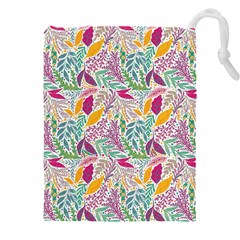 Leaves Colorful Leaves Seamless Design Leaf Drawstring Pouch (4xl) by Ravend