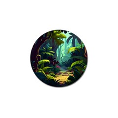 Rainforest Jungle Cartoon Animation Background Golf Ball Marker by Ravend