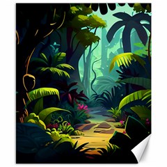 Rainforest Jungle Cartoon Animation Background Canvas 8  X 10  by Ravend