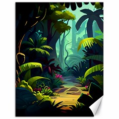 Rainforest Jungle Cartoon Animation Background Canvas 18  X 24  by Ravend