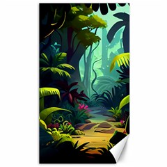 Rainforest Jungle Cartoon Animation Background Canvas 40  X 72  by Ravend