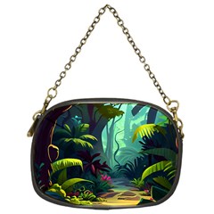 Rainforest Jungle Cartoon Animation Background Chain Purse (one Side) by Ravend