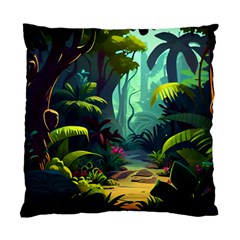 Rainforest Jungle Cartoon Animation Background Standard Cushion Case (two Sides) by Ravend