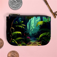 Rainforest Jungle Cartoon Animation Background Mini Coin Purse by Ravend