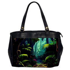 Rainforest Jungle Cartoon Animation Background Oversize Office Handbag by Ravend