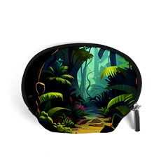 Rainforest Jungle Cartoon Animation Background Accessory Pouch (small) by Ravend