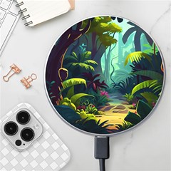 Rainforest Jungle Cartoon Animation Background Wireless Fast Charger(white) by Ravend