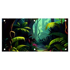 Rainforest Jungle Cartoon Animation Background Banner And Sign 6  X 3  by Ravend