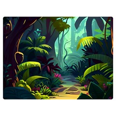 Rainforest Jungle Cartoon Animation Background Premium Plush Fleece Blanket (extra Small)