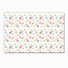 Easter Bunny Pattern Hare Easter Bunny Easter Egg Postcard 4 x 6  (pkg Of 10) by Ravend