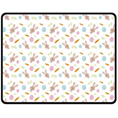 Easter Bunny Pattern Hare Easter Bunny Easter Egg One Side Fleece Blanket (medium) by Ravend