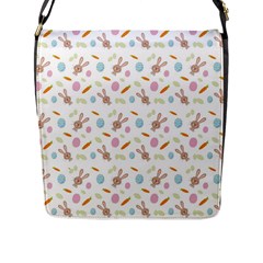 Easter Bunny Pattern Hare Easter Bunny Easter Egg Flap Closure Messenger Bag (l) by Ravend