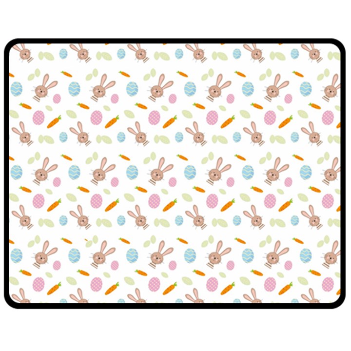 Easter Bunny Pattern Hare Easter Bunny Easter Egg Fleece Blanket (Medium)