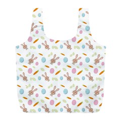 Easter Bunny Pattern Hare Easter Bunny Easter Egg Full Print Recycle Bag (l) by Ravend