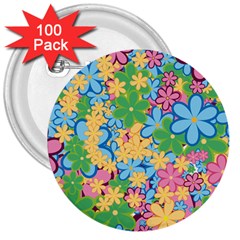 Flower Spring Background Blossom Bloom Nature 3  Buttons (100 Pack)  by Ravend