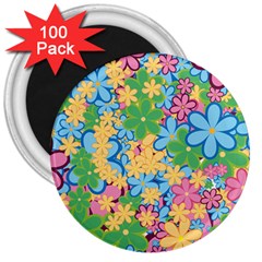 Flower Spring Background Blossom Bloom Nature 3  Magnets (100 Pack) by Ravend