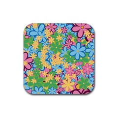 Flower Spring Background Blossom Bloom Nature Rubber Coaster (square) by Ravend