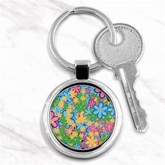 Flower Spring Background Blossom Bloom Nature Key Chain (round) by Ravend